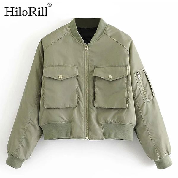 fashion padded bomber jacket women streetwear long sleeve zipper warm coat autumn winter casual pockets outerwear 210508, Black;brown
fashion padded bomber jacket women streetwear long sleeve zipper warm coat autumn winter casual pockets outerwear 210508, Black;brown