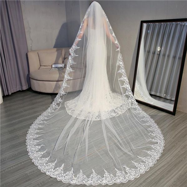 bridal veils real po lace edge wedding bride veil 3.5 meters long with comb vestido de noiva luxury length white, Black
bridal veils real po lace edge wedding bride veil 3.5 meters long with comb vestido de noiva luxury length white, Black