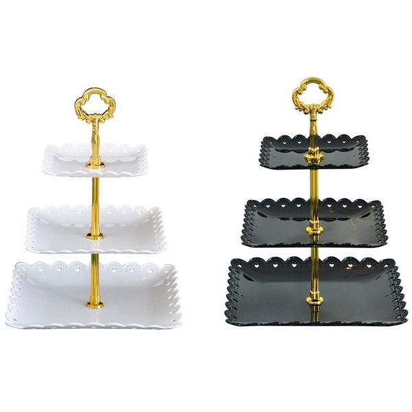 dishes & plates 2pcs fruit tray 3-layer entrepreneurial cake rack wedding snack nut candy tray, white & black
dishes & plates 2pcs fruit tray 3-layer entrepreneurial cake rack wedding snack nut candy tray, white & black
