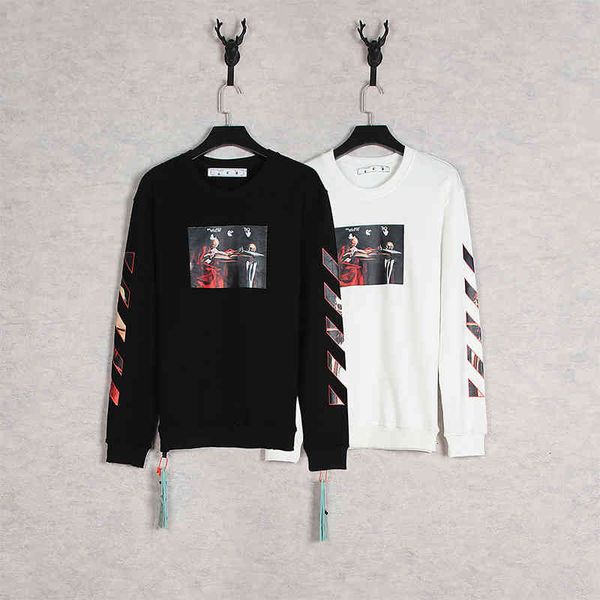 off religious print white caravaggio arrow sweater ow men's and women's round neck trend top, Black
off religious print white caravaggio arrow sweater ow men's and women's round neck trend top, Black