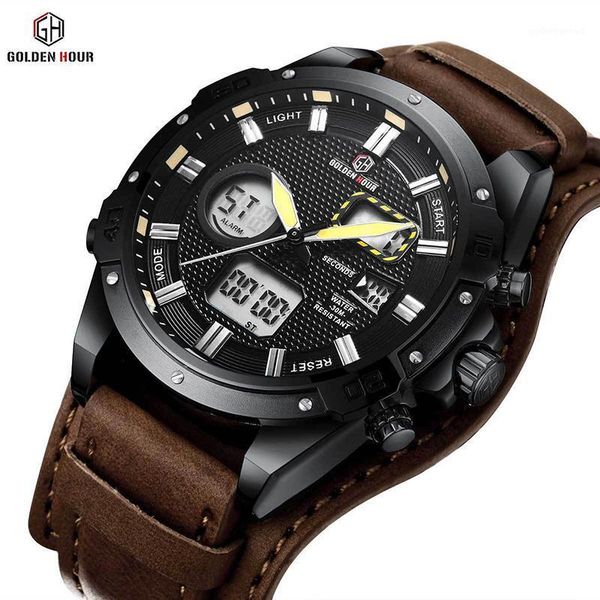 wristwatches goldenhour sport brand men's watches leather band luxury digital chronograph, watch, Slivery;brown
wristwatches goldenhour sport brand men's watches leather band luxury digital chronograph, watch, Slivery;brown