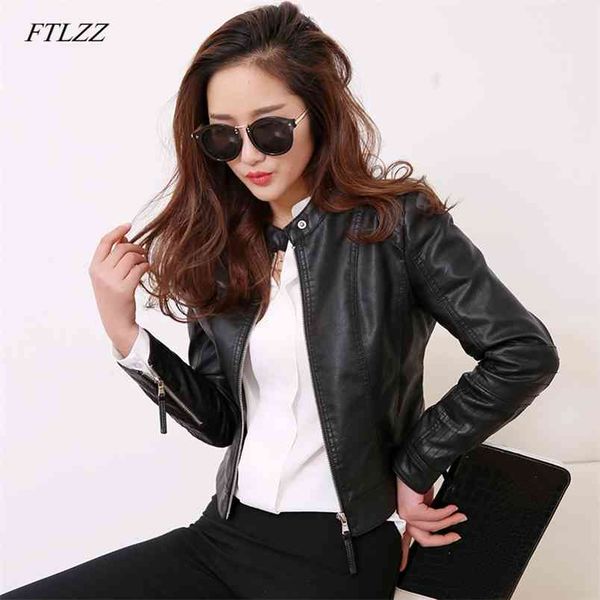 ftlzz european style o neck pu leather jacket fashion motorcycle leather outwear women slim biker coat basic streetwear 210923, Black
ftlzz european style o neck pu leather jacket fashion motorcycle leather outwear women slim biker coat basic streetwear 210923, Black