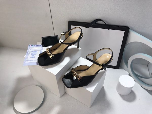 2021 fashion leisure classic high-heel sandals thick leather suede women's shoes metal chain 7cm highs heels belt buckle ladies, Black
2021 fashion leisure classic high-heel sandals thick leather suede women's shoes metal chain 7cm highs heels belt buckle ladies, Black