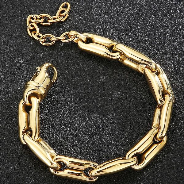 link, chain 10mm wide heavy stainless steel bracelet for men wrist on hand men's bracelets male mannen armband christmas jewelry gift, Black
link, chain 10mm wide heavy stainless steel bracelet for men wrist on hand men's bracelets male mannen armband christmas jewelry gift, Black