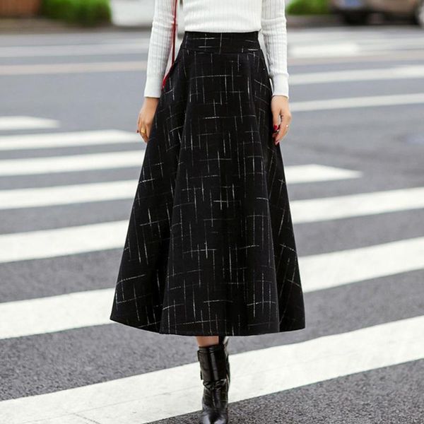 half-long skirt elastic waist women fashion elegant pleated retro autumn winter high-waist women's loose casual a-line skirts, Black
half-long skirt elastic waist women fashion elegant pleated retro autumn winter high-waist women's loose casual a-line skirts, Black