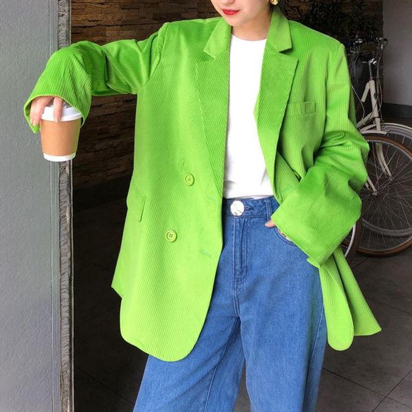 green corduroy chic loose light women blazer summer pink female suit vintage jacket full sleeve outwear blaser femme 2021 women's suits, White;black
green corduroy chic loose light women blazer summer pink female suit vintage jacket full sleeve outwear blaser femme 2021 women's suits, White;black
