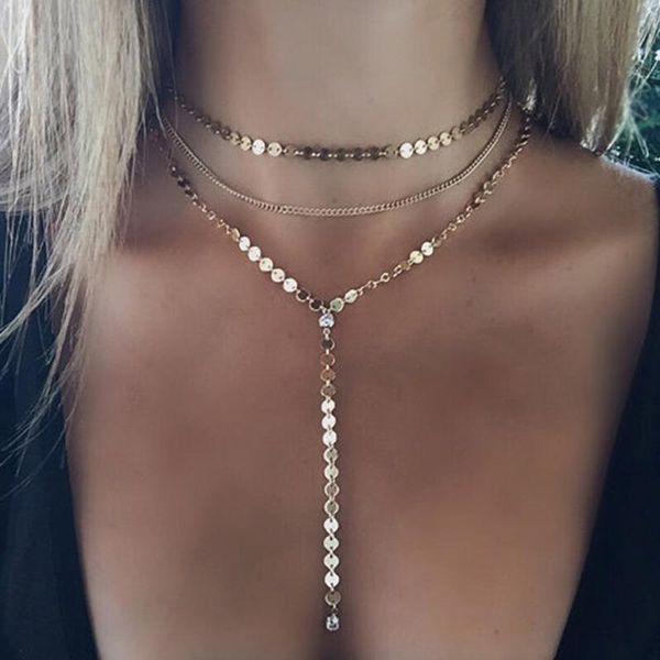 chokers multilayer sequins rhinestone tassel pendants chain necklace choker collar women jewelry, Golden;silver
chokers multilayer sequins rhinestone tassel pendants chain necklace choker collar women jewelry, Golden;silver