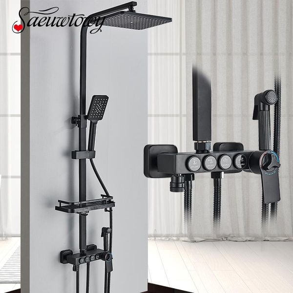 matte black 4 functions shower faucet bathroom rotate bath tub bidet push button /cold water rainfall head mixer tap sets
matte black 4 functions shower faucet bathroom rotate bath tub bidet push button /cold water rainfall head mixer tap sets