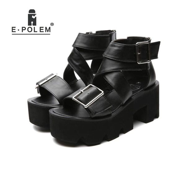 dress shoes 2021 fashion buckle platform sandals female harajuku slope zipper beach open toe thick heel summer, Black 
dress shoes 2021 fashion buckle platform sandals female harajuku slope zipper beach open toe thick heel summer, Black