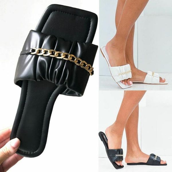 women's sandals 2021 summer slippers causal ladies square toe outdoor slides fashion chain female beach shoes for women, Black
women's sandals 2021 summer slippers causal ladies square toe outdoor slides fashion chain female beach shoes for women, Black