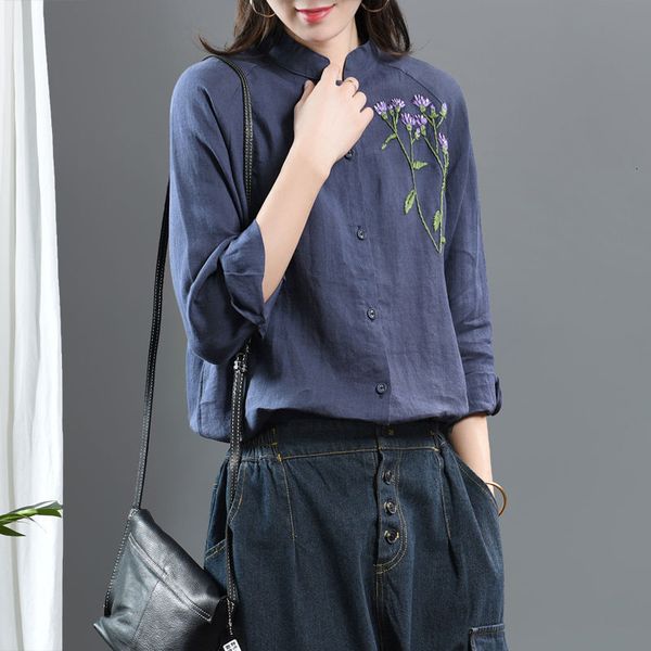 women's cape spring arts style women long sleeve cotton linen loose shirts vintage embroidery stand collar casual blouses ladies t, Black
women's cape spring arts style women long sleeve cotton linen loose shirts vintage embroidery stand collar casual blouses ladies t, Black