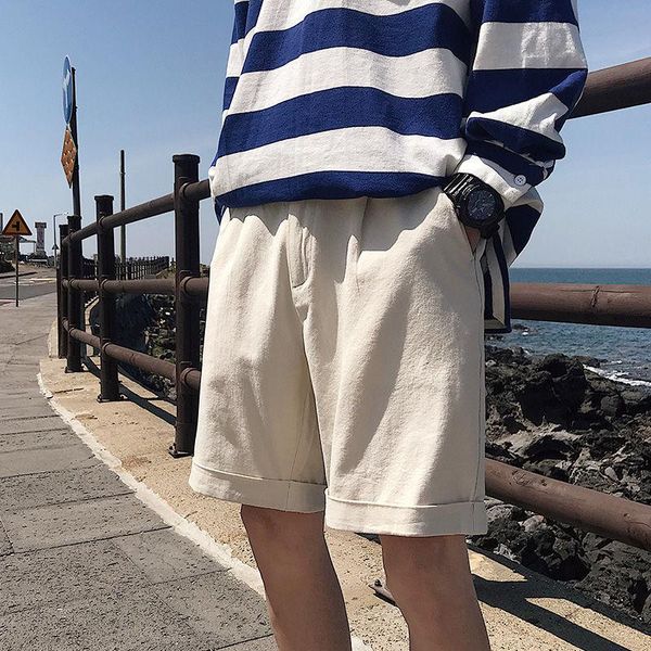 solid shorts summer men's trendy five-point pants thin sweatpants loose wild sports plus size casual straight beach, White;black
solid shorts summer men's trendy five-point pants thin sweatpants loose wild sports plus size casual straight beach, White;black