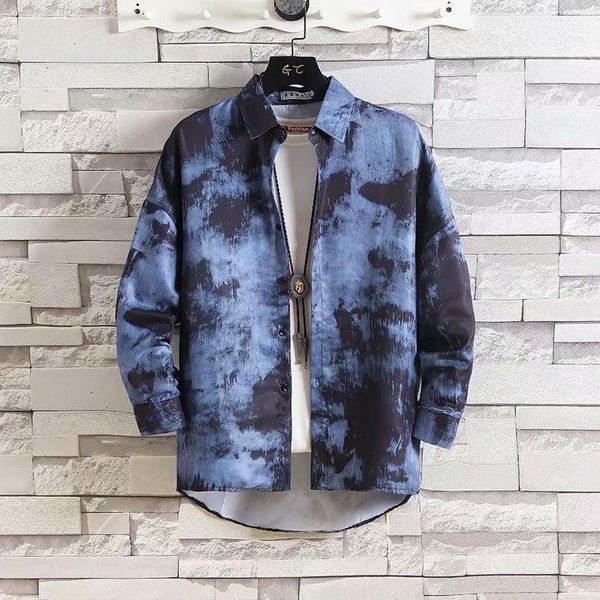 men's casual shirts spring and autumn beach leisure long sleeve digital printed floral loose cardigan trend, White;black
men's casual shirts spring and autumn beach leisure long sleeve digital printed floral loose cardigan trend, White;black