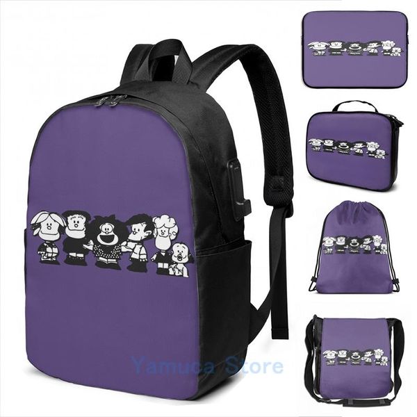 backpack funny graphic print mafalda and friends usb charge men school bags women bag travel laptop
backpack funny graphic print mafalda and friends usb charge men school bags women bag travel laptop