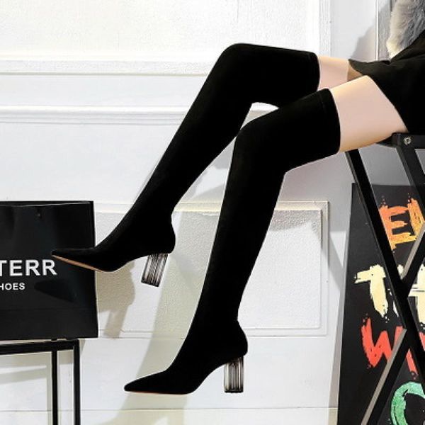 boots 2021 womens black knee high fashion square heel ladies crystal over the casual party female thigh
boots 2021 womens black knee high fashion square heel ladies crystal over the casual party female thigh