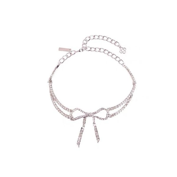 full crystal bow pendant necklace diamond hip hop cuban chain choker for women party jewelry gift, Silver
full crystal bow pendant necklace diamond hip hop cuban chain choker for women party jewelry gift, Silver