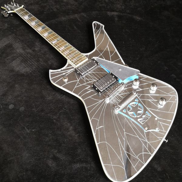 wash cracked mirror iceman paul stanley signature electric guitar star shape tailpiece, abalone & white pearl block inlay
wash cracked mirror iceman paul stanley signature electric guitar star shape tailpiece, abalone & white pearl block inlay