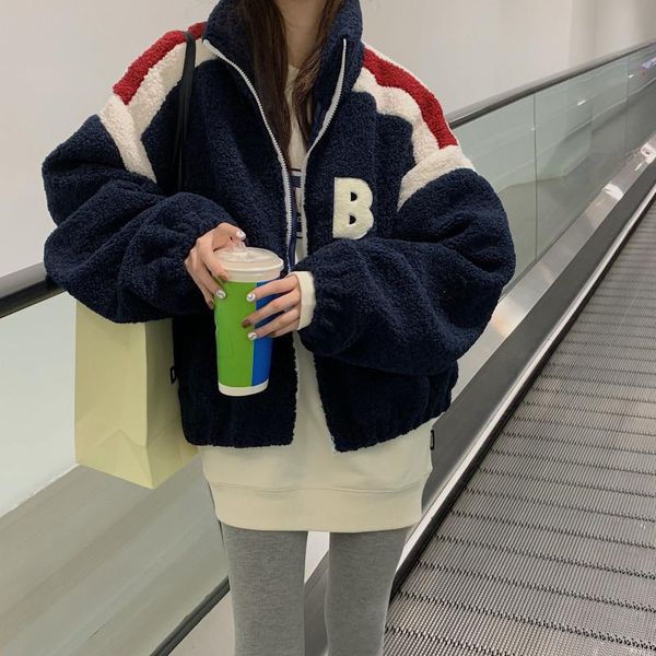 women's jackets women fashion fall winter wool baseball uniform faux fur coats navy blue stand collar velvet thick jacket loose warm pl, Black;brown
women's jackets women fashion fall winter wool baseball uniform faux fur coats navy blue stand collar velvet thick jacket loose warm pl, Black;brown