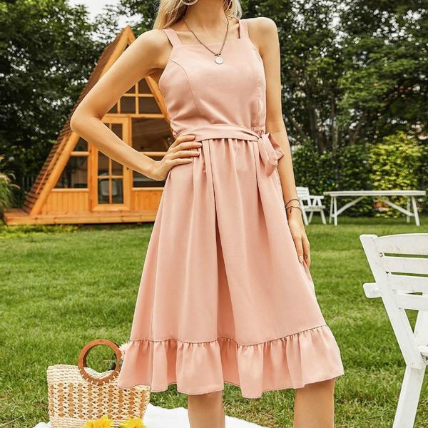 backless spaghetti strap woman dress summer ruffles bandage hollow out pink midi fashion dresses sleeveless sashes clothes casual, Black;gray
backless spaghetti strap woman dress summer ruffles bandage hollow out pink midi fashion dresses sleeveless sashes clothes casual, Black;gray
