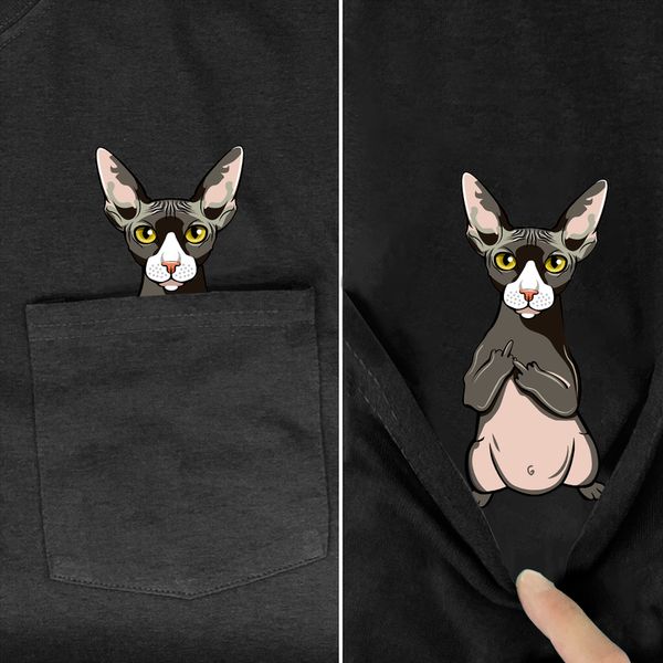 cloocl pocket sphynx cat cotton t shirt 3d printed fashion brand men for women casual funny pockets, White;black
cloocl pocket sphynx cat cotton t shirt 3d printed fashion brand men for women casual funny pockets, White;black