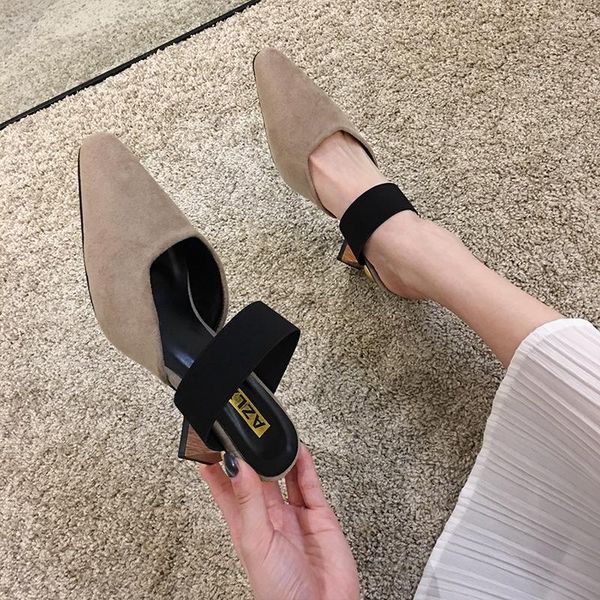 slippers women's shoes outdoor 2021 spring pointed high heels fashion muller sandals, Black
slippers women's shoes outdoor 2021 spring pointed high heels fashion muller sandals, Black