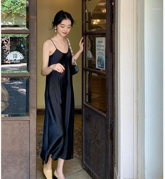 casual dresses woman dress satin sleeveless spaghetti strap straight solid luxury shiny sundress imitation silk green 2021 vestidos, Black;gray
casual dresses woman dress satin sleeveless spaghetti strap straight solid luxury shiny sundress imitation silk green 2021 vestidos, Black;gray