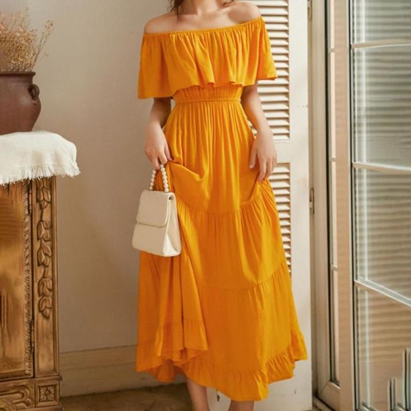 casual dresses 40% drop ankle-length dress solid color ruffle off shoulder backless women accessory, Black;gray
casual dresses 40% drop ankle-length dress solid color ruffle off shoulder backless women accessory, Black;gray