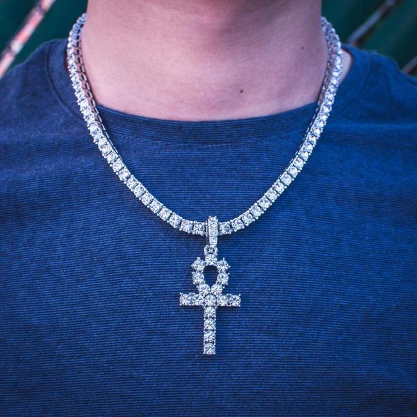 pendant necklaces 2021 drop iced out tennis chain ankh necklace 24inch hip-hop bling cross jewelry, Silver
pendant necklaces 2021 drop iced out tennis chain ankh necklace 24inch hip-hop bling cross jewelry, Silver