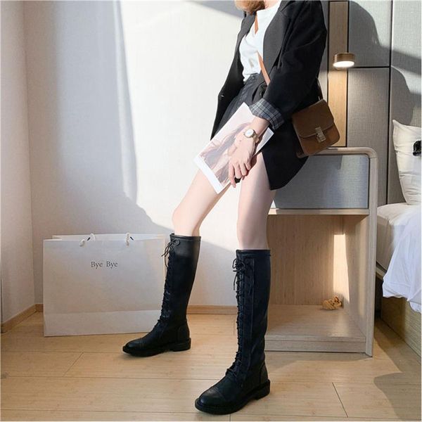 boots the korean version of thigh-high for 2021 winter season is low heel and flat platform motorcycle, Black
boots the korean version of thigh-high for 2021 winter season is low heel and flat platform motorcycle, Black