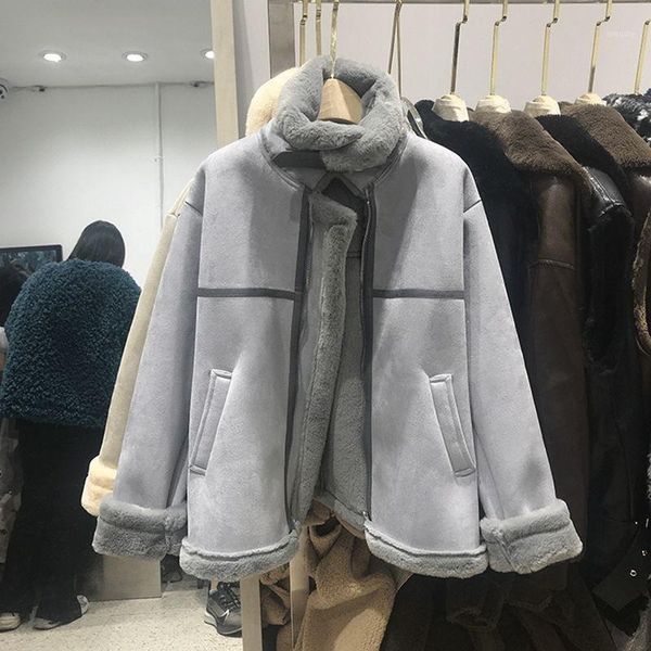 women's down & parkas 2021 suede leather fur lambswool winter plus size velvet bomber jacket abrigo mujer invierno casacos de pelucia c, Black
women's down & parkas 2021 suede leather fur lambswool winter plus size velvet bomber jacket abrigo mujer invierno casacos de pelucia c, Black