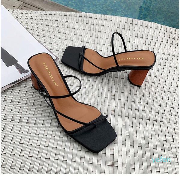 women's sandals wood heel slipper vintage square toe narrow band high heel sandals women summer shoes women luxury designers r, Black
women's sandals wood heel slipper vintage square toe narrow band high heel sandals women summer shoes women luxury designers r, Black