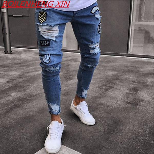 mens hole embroideryjeans spring man jeans brand casual denim harem pants side stripe skinny jean men jogger white skinny jeans, Blue
mens hole embroideryjeans spring man jeans brand casual denim harem pants side stripe skinny jean men jogger white skinny jeans, Blue