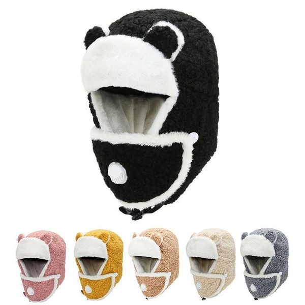 berets autumn and winter ladies thick warm hat outdoor cold bear ear protection cotton cap bib mask integrated riding bomber caps, Blue;gray
berets autumn and winter ladies thick warm hat outdoor cold bear ear protection cotton cap bib mask integrated riding bomber caps, Blue;gray
