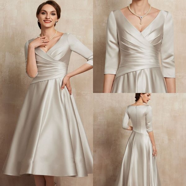 elegant champagne v-neck tea-length pleats mother of the bride dress ruffles satin bridal party gown customed plus size vestidos, Black;red
elegant champagne v-neck tea-length pleats mother of the bride dress ruffles satin bridal party gown customed plus size vestidos, Black;red