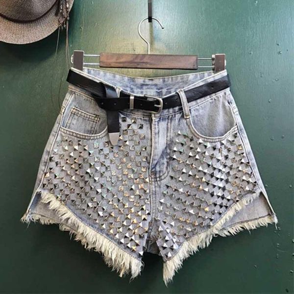 women's shorts women summer fashion punk rivet jeans tassel loose casual streetwear paillettes denim korea pocket mini, White;black
women's shorts women summer fashion punk rivet jeans tassel loose casual streetwear paillettes denim korea pocket mini, White;black