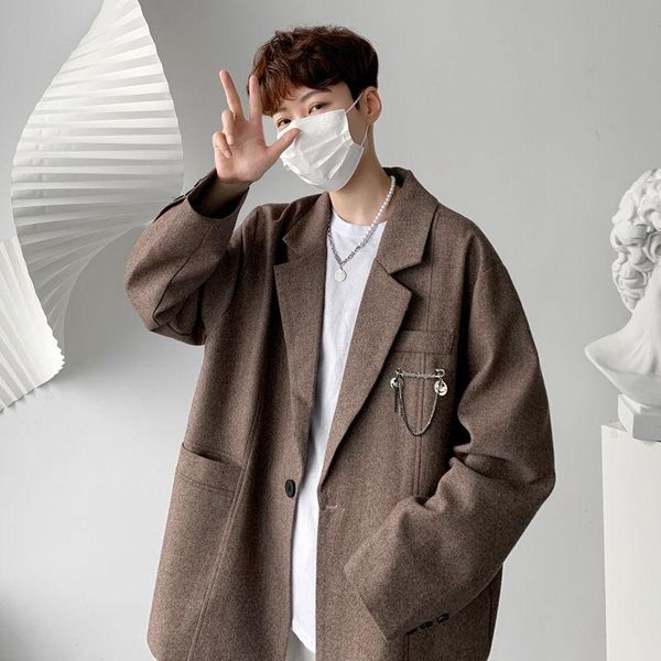 men's suits & blazers 2021 brand clothing suit jacket men korean business casual brooch dress party, White;black
men's suits & blazers 2021 brand clothing suit jacket men korean business casual brooch dress party, White;black