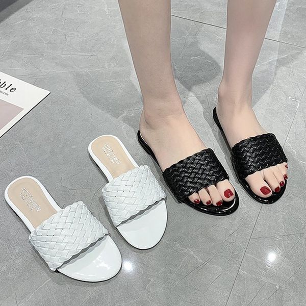 women weave slippers 2021 flat shoes open toes round head fashion designer leisure woman shoes beach shoe office women slippers, Black
women weave slippers 2021 flat shoes open toes round head fashion designer leisure woman shoes beach shoe office women slippers, Black