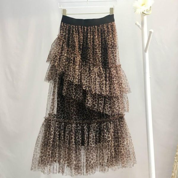 skirts spring elastic high waist ruffles summer cake skirt female vintage leopard print women mid-long a-line mesh, Black
skirts spring elastic high waist ruffles summer cake skirt female vintage leopard print women mid-long a-line mesh, Black