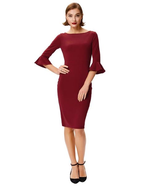women dress 3/5 sleeve bodycon pencil office work formal o neck elegant midi dresses casual, Black;gray
women dress 3/5 sleeve bodycon pencil office work formal o neck elegant midi dresses casual, Black;gray