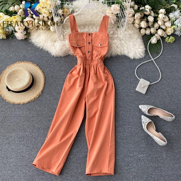 women's jumpsuits & rompers 2021 summer women overalls fashion casual sleeveless suspenders female loose wide leg long trousers jumpsui, Black;white
women's jumpsuits & rompers 2021 summer women overalls fashion casual sleeveless suspenders female loose wide leg long trousers jumpsui, Black;white