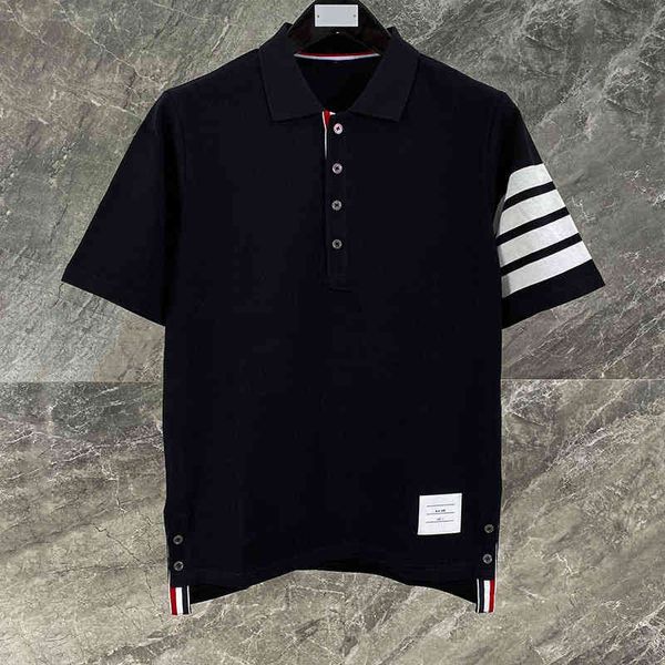 fashion 2021 brand tb thom short sleeve men's t-shirt trend half women's polo casual couple's wear, White;black
fashion 2021 brand tb thom short sleeve men's t-shirt trend half women's polo casual couple's wear, White;black