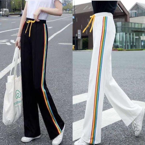 women's pants & capris vertical casual sports 2021 spring and summer thin high waist slim straight korean loose wide leg, Black;white
women's pants & capris vertical casual sports 2021 spring and summer thin high waist slim straight korean loose wide leg, Black;white