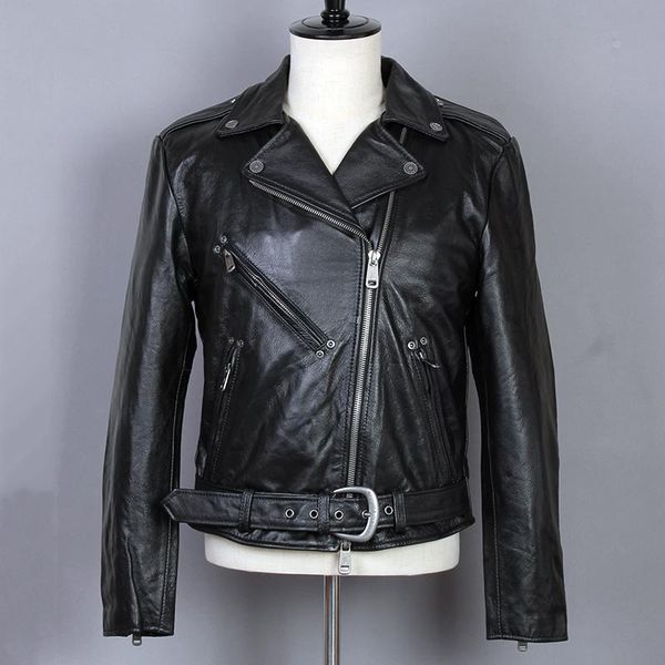 men's leather & faux 2021 genuine men fashion slim fit profession motorcycle biker jacket short turn-down collar cowskin coat, Black
men's leather & faux 2021 genuine men fashion slim fit profession motorcycle biker jacket short turn-down collar cowskin coat, Black