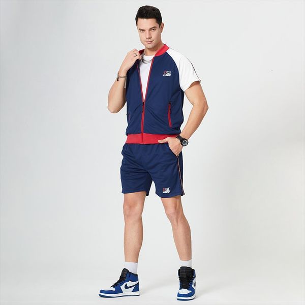 summer sports suit jogging mens tracksuits short sleeve zipper t shirt waist elastic fitness shorts splice color quick drying sportwear, Gray
summer sports suit jogging mens tracksuits short sleeve zipper t shirt waist elastic fitness shorts splice color quick drying sportwear, Gray