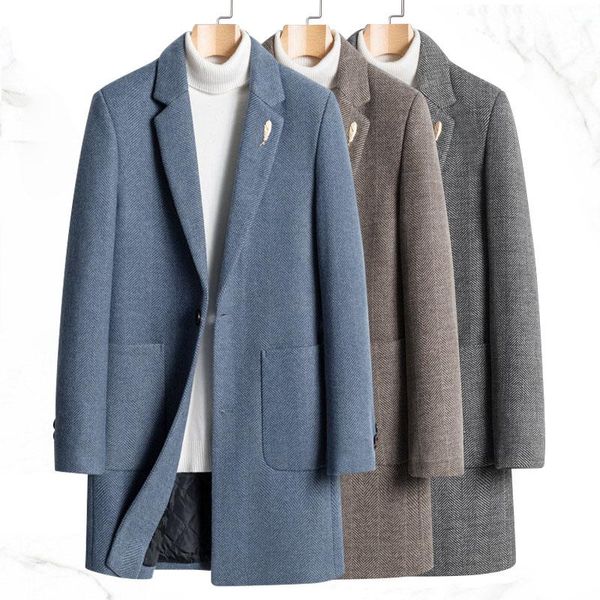 men's wool & blends autumn long coat men warm winter coats trench slim fashion brand mid-length male, Black
men's wool & blends autumn long coat men warm winter coats trench slim fashion brand mid-length male, Black