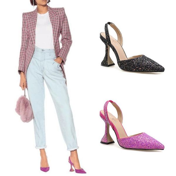dress shoes women slingbacks luxury glitter bling high heels party pumps ladies pointed toe bridal wedding sandals zapatos mujer, Black
dress shoes women slingbacks luxury glitter bling high heels party pumps ladies pointed toe bridal wedding sandals zapatos mujer, Black