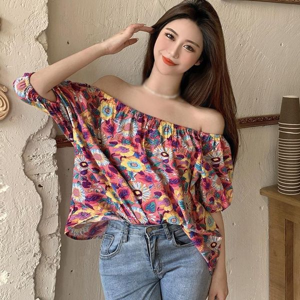 women's blouses & shirts casual chiffon women slash neck sweet shirt floral print short sleeve blouse, White
women's blouses & shirts casual chiffon women slash neck sweet shirt floral print short sleeve blouse, White