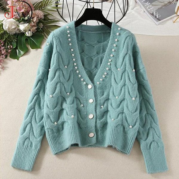 women's knits & tees cardigans women knitted sweater autumn winter long sleeve v neck jumper fashion sweet beaded casual streetwear, White
women's knits & tees cardigans women knitted sweater autumn winter long sleeve v neck jumper fashion sweet beaded casual streetwear, White