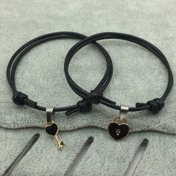 charm bracelets 1pair arrival couple bracelet alloy key heart lock handmade jewelry rope lovers gifts adjustable, Golden;silver
charm bracelets 1pair arrival couple bracelet alloy key heart lock handmade jewelry rope lovers gifts adjustable, Golden;silver