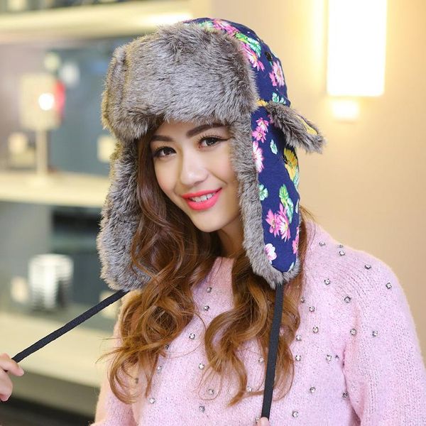 berets snow earflap cap for women men winter russian hats with flowers printed ear flap trapper outdoor bomber hat, Blue;gray
berets snow earflap cap for women men winter russian hats with flowers printed ear flap trapper outdoor bomber hat, Blue;gray